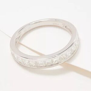 Affinity Diamonds 1 Carat Princess Cut Channel Set Ring 14k White Gold NIB